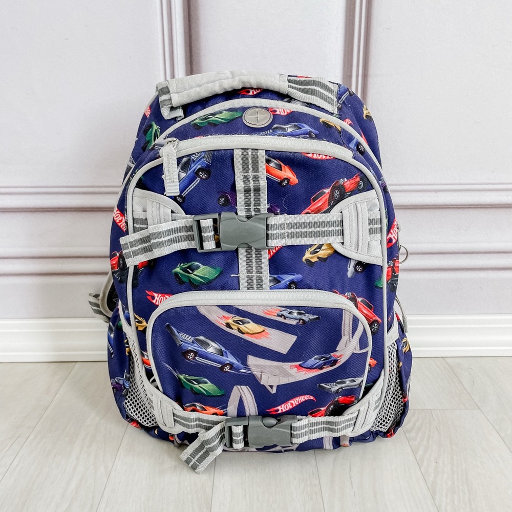 Hot Wheels Blue Backpack with Car Print